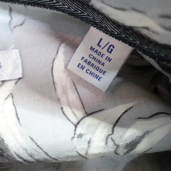 Tommy Bahama Shirt Large Gray Loop Collar Floral Silk Geometric Lot of 2 - Picture 11 of 11